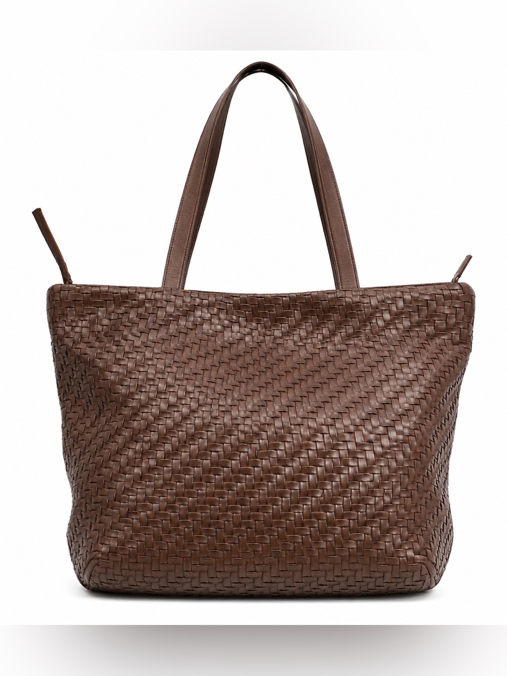 Christopher Kon Woven Leather Tote Bag in Brown Great Y2K Boho Style